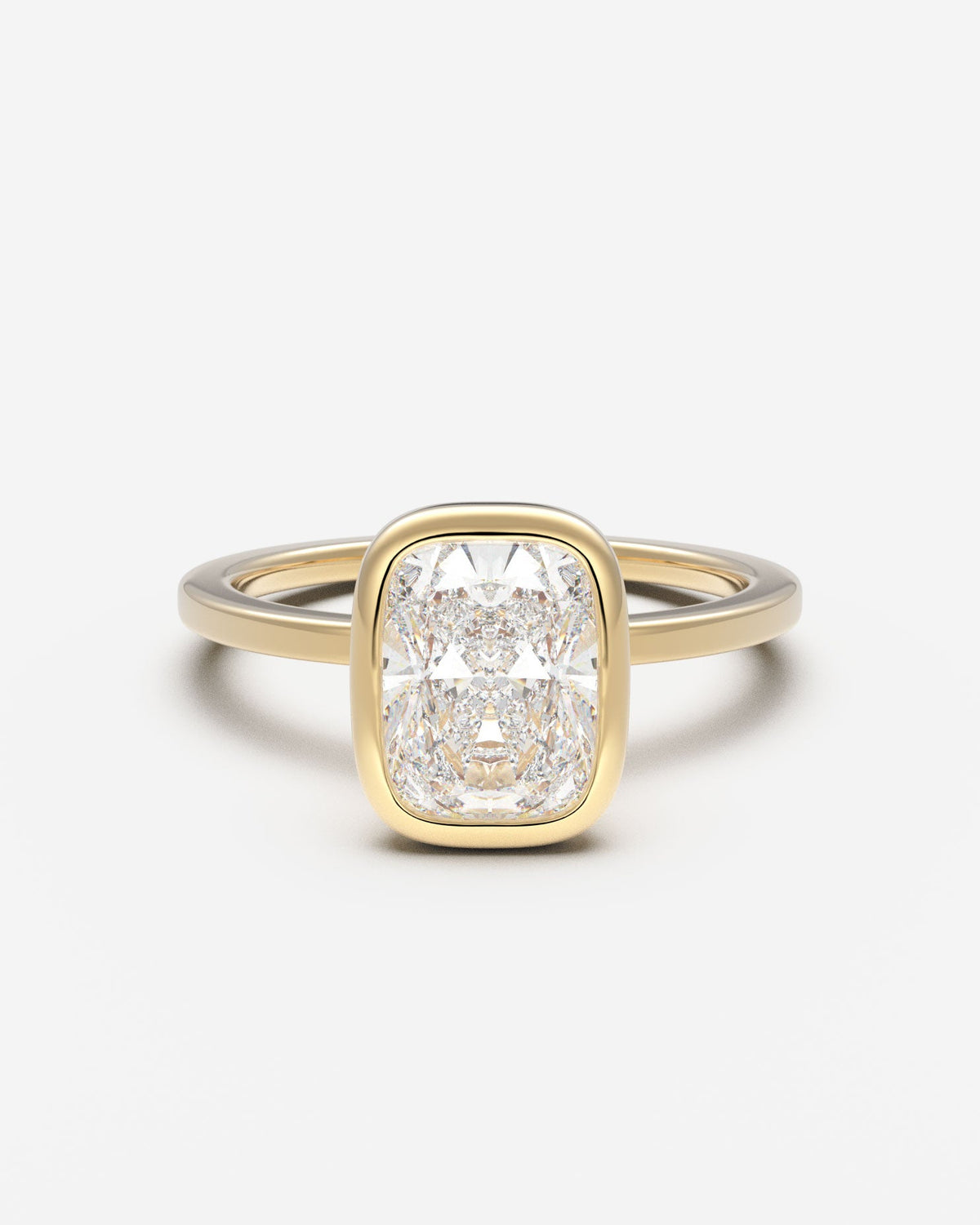 The Square Bezel Solitaire — Elongated Cushion