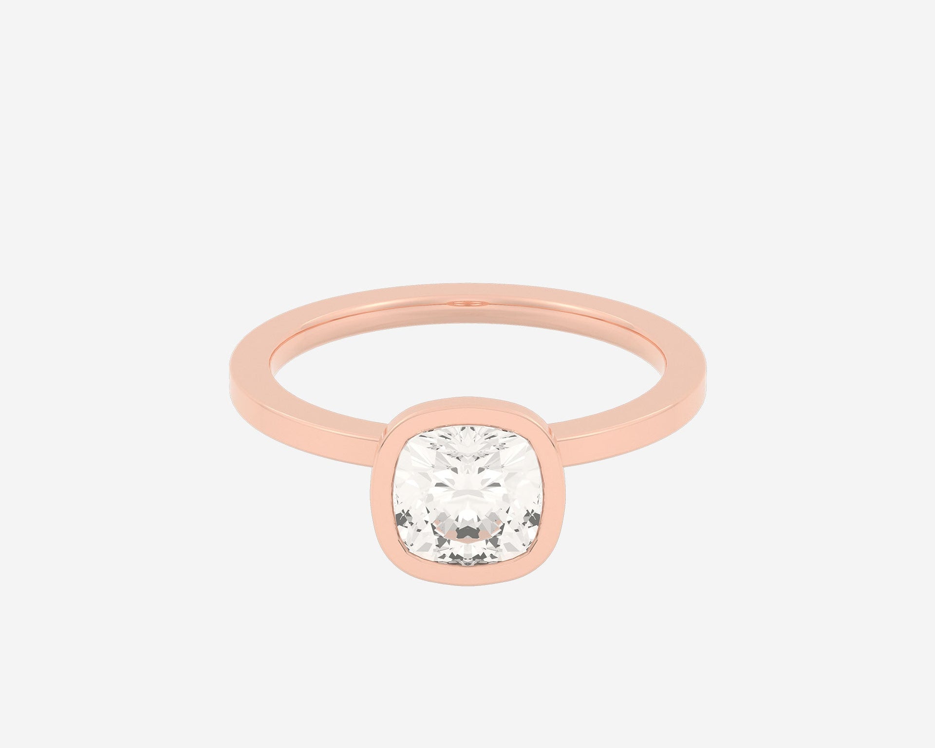 The Square Bezel Solitaire — Cushion