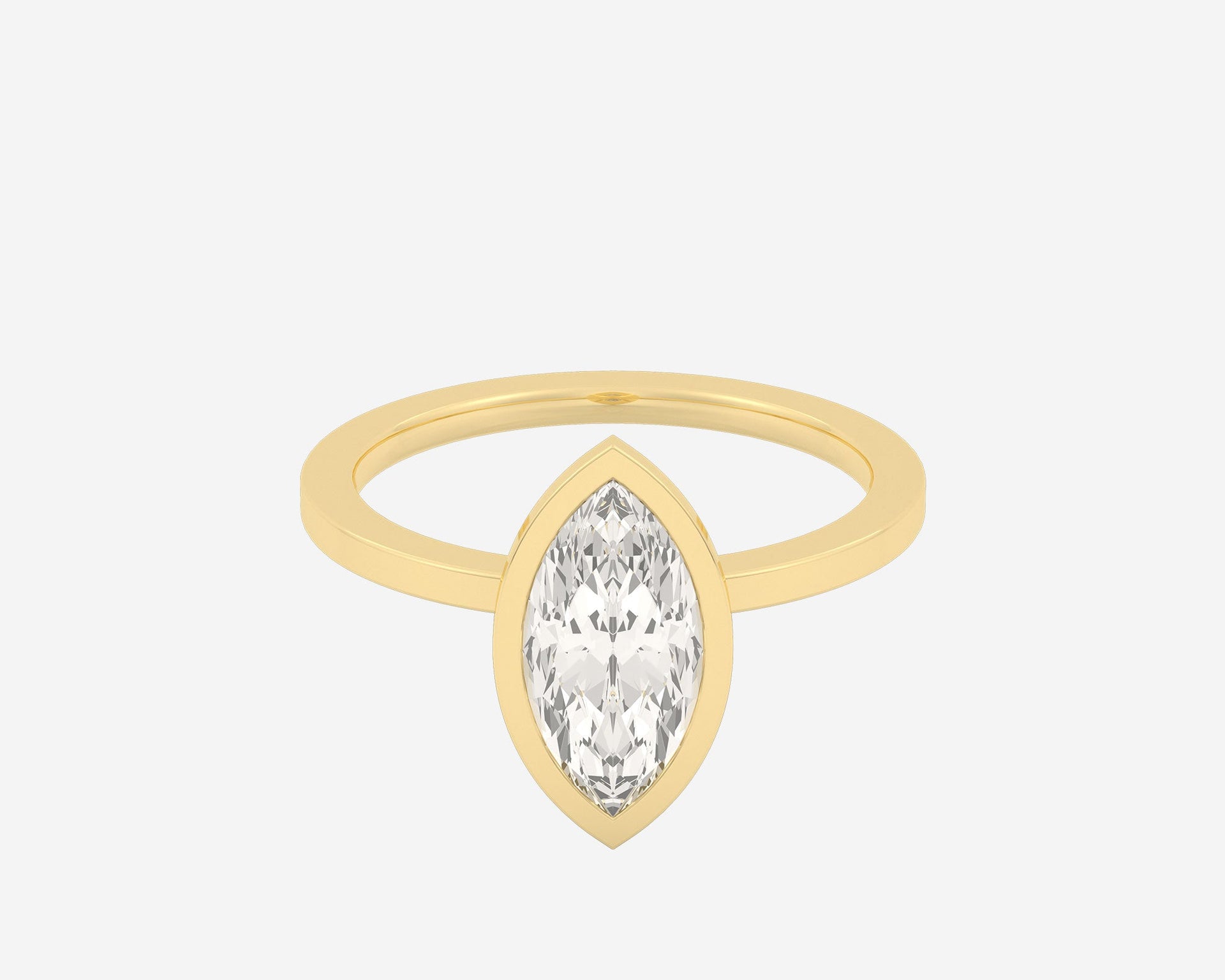 The Square Bezel Solitaire — Marquise