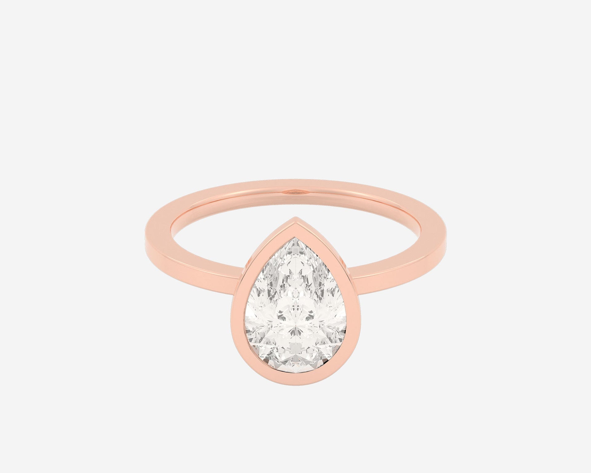 The Square Bezel Solitaire — Pear