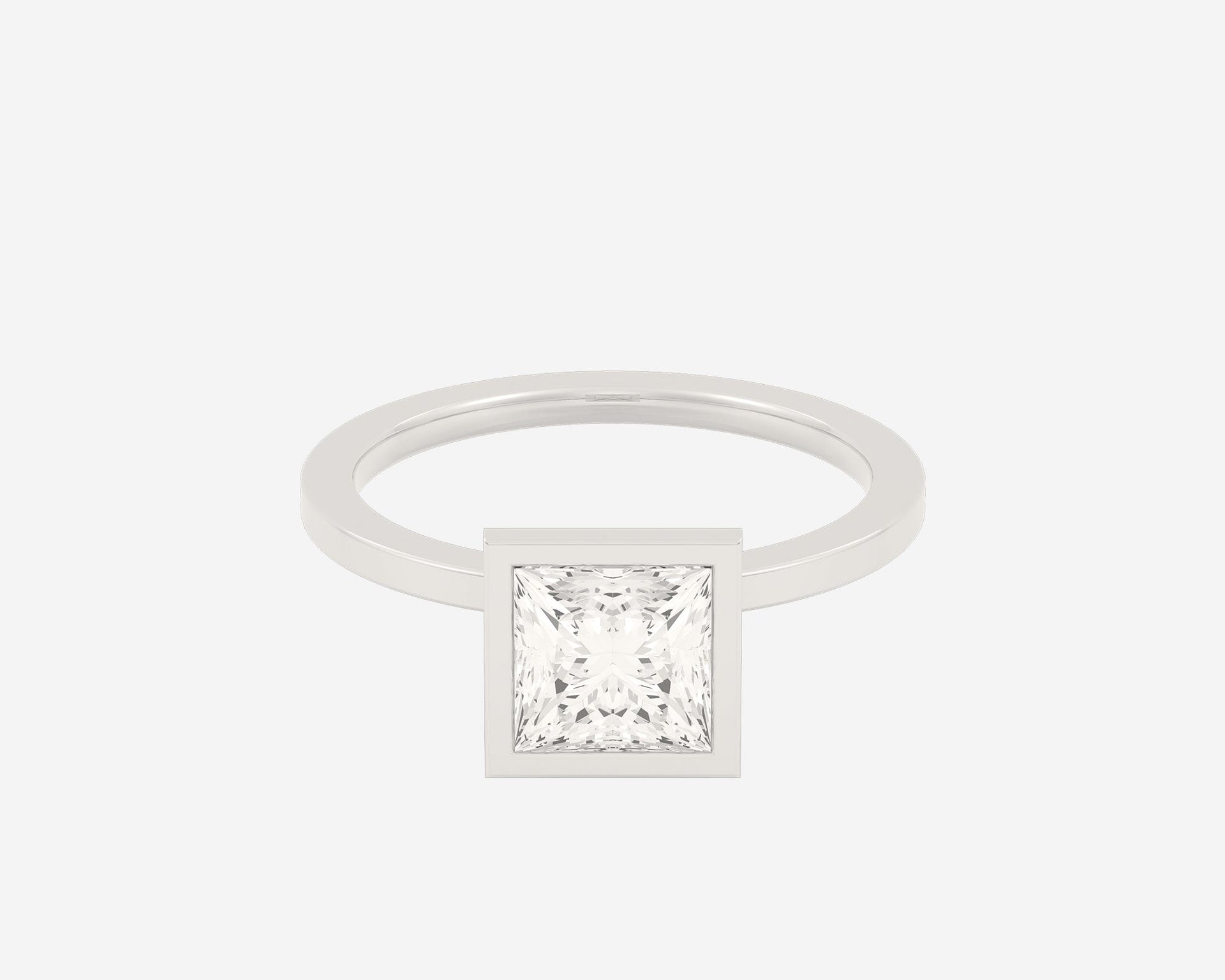 The Square Bezel Solitaire — Princess