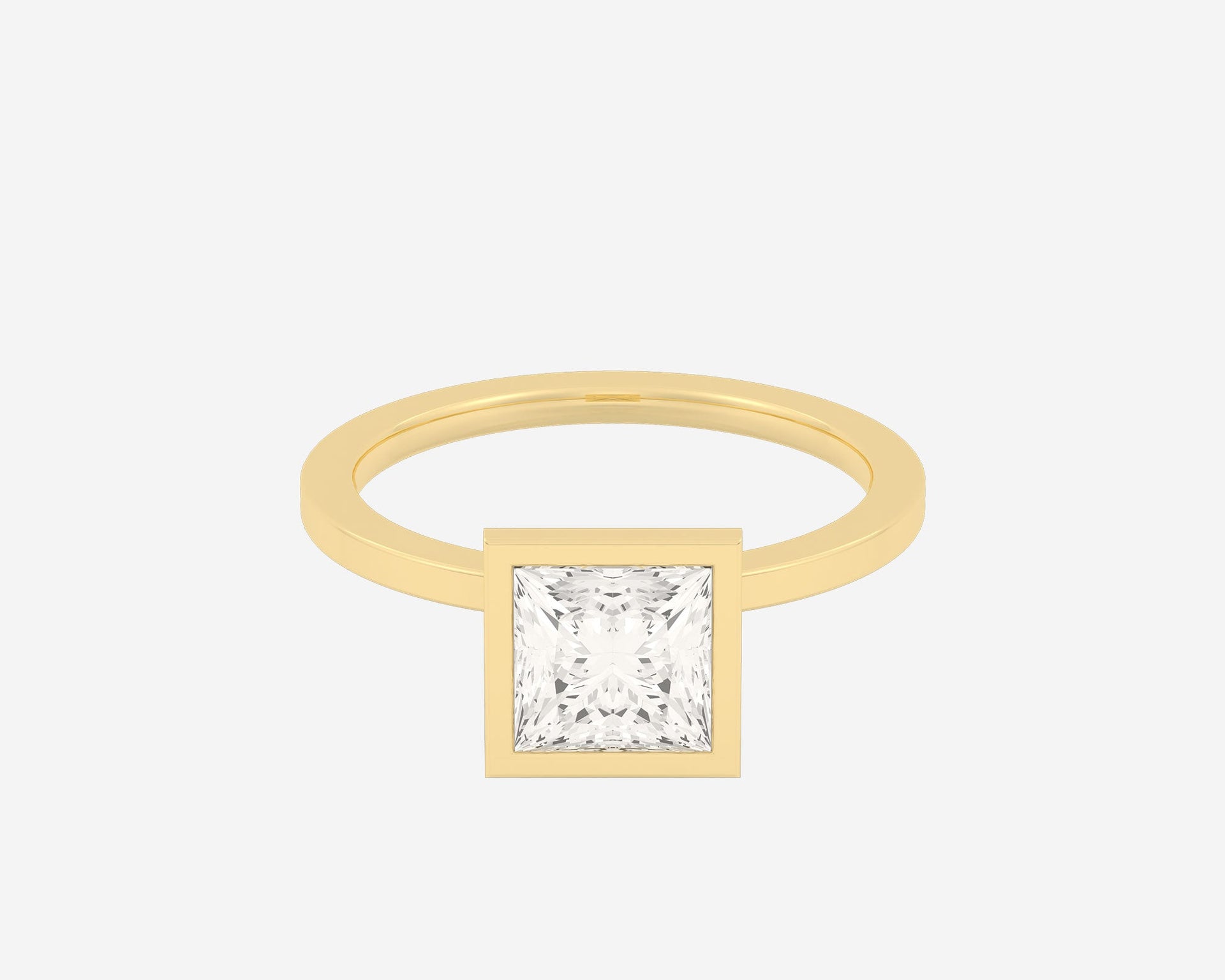 The Square Bezel Solitaire — Princess
