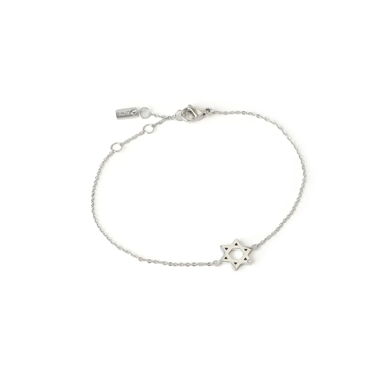 Star Of David Charm Silver Bracelet