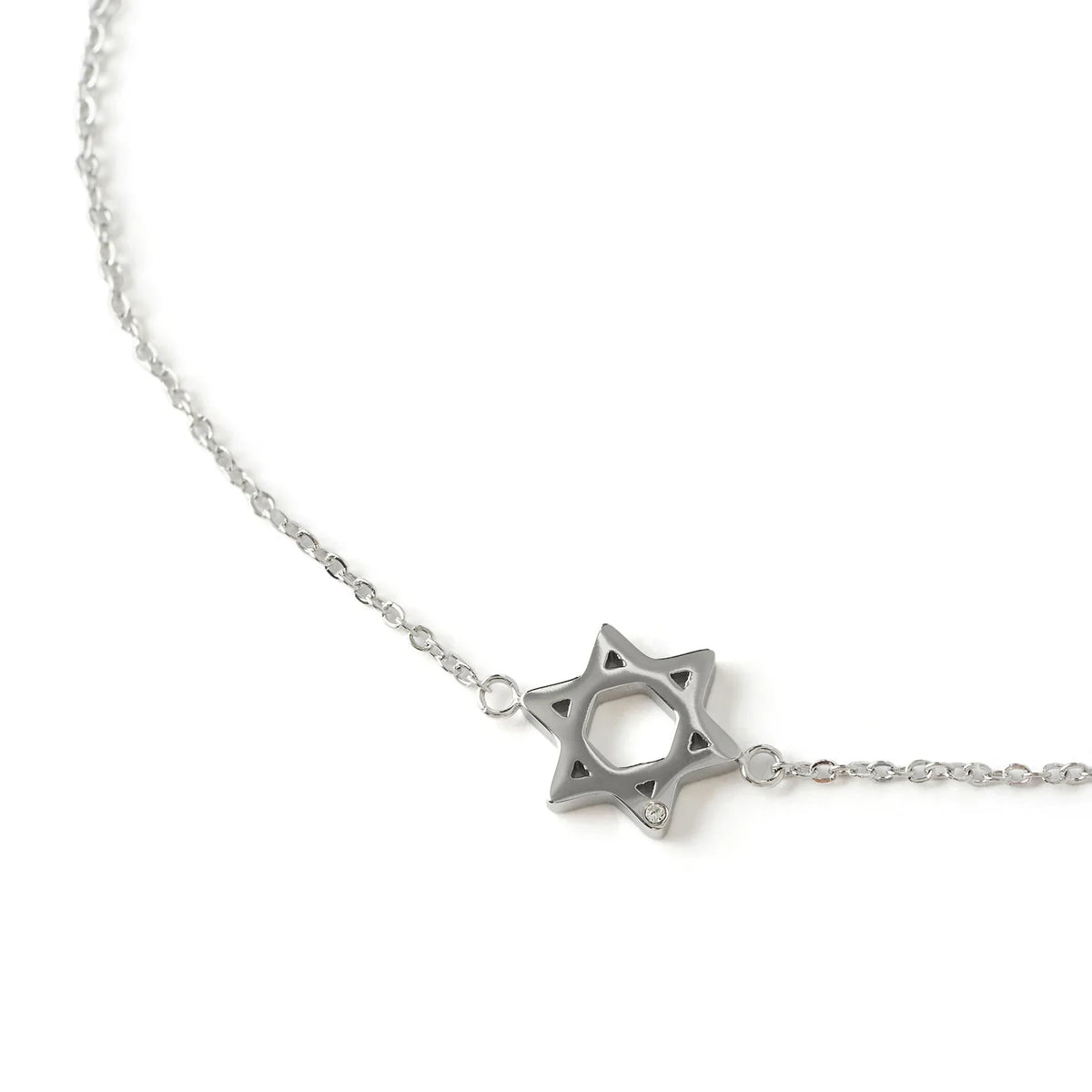 Star Of David Charm Silver Bracelet