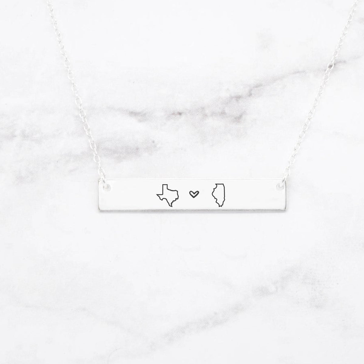 State Bar Necklace - Long Distance Necklace