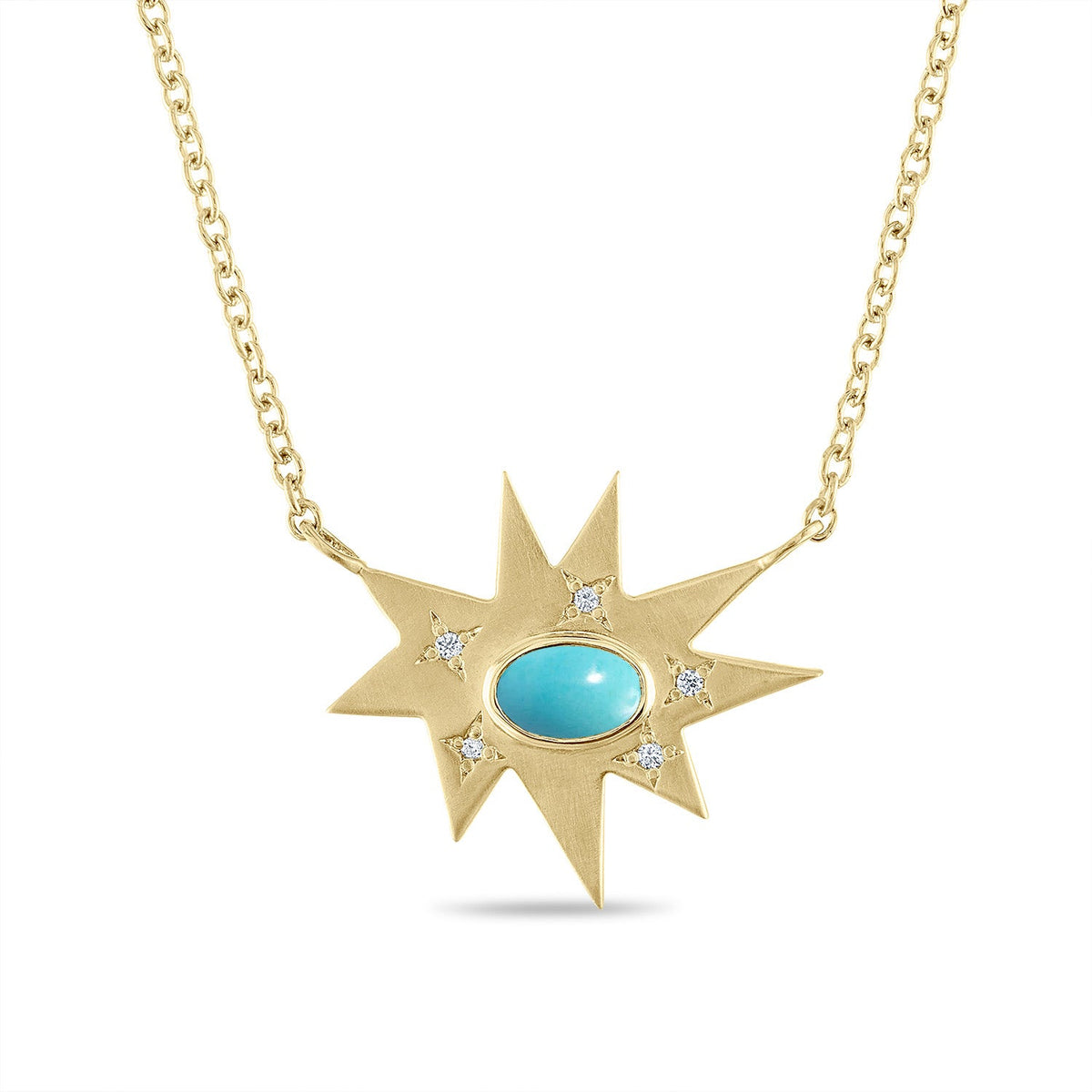 Gold Midi KAPOW! Necklace: Turquoise
