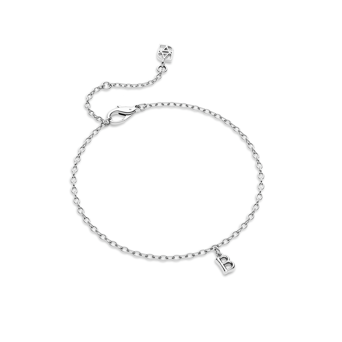 Fine Molten Initial Bracelet (Silver)