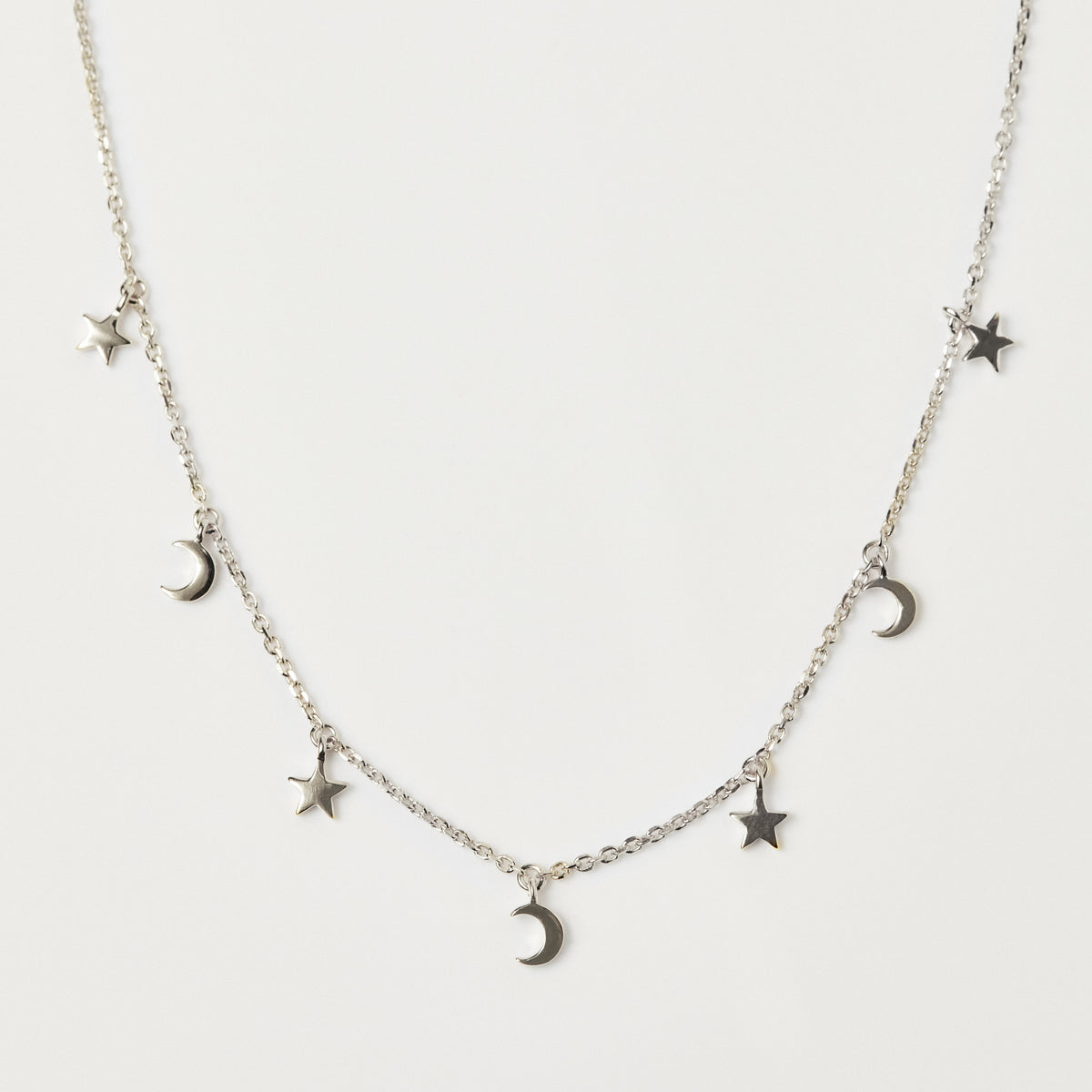 Moon & Stars Mini Hanging Charm Necklace