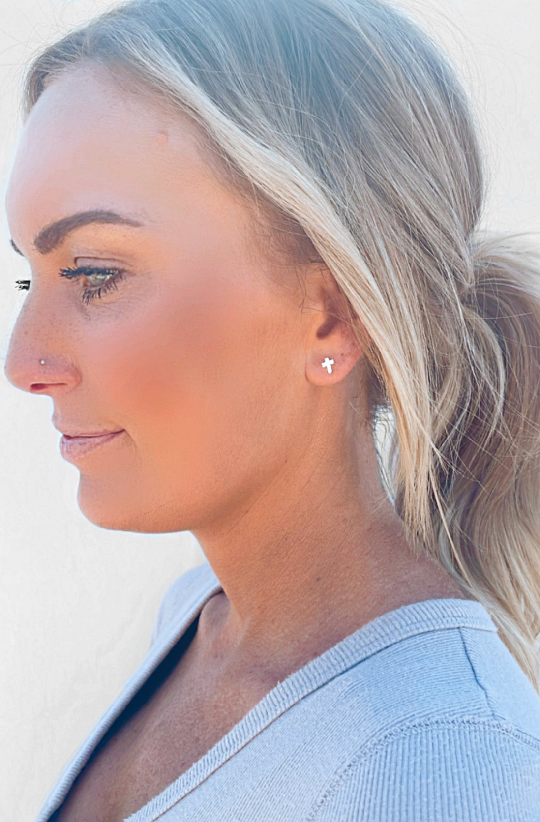 Studded Cross Earrings