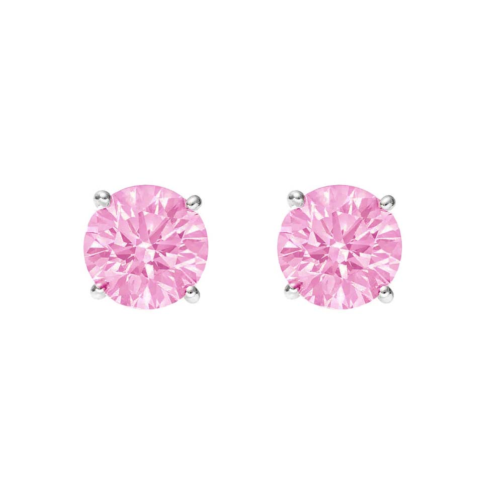 Sterling Silver Pink Topaz Stud Earrings