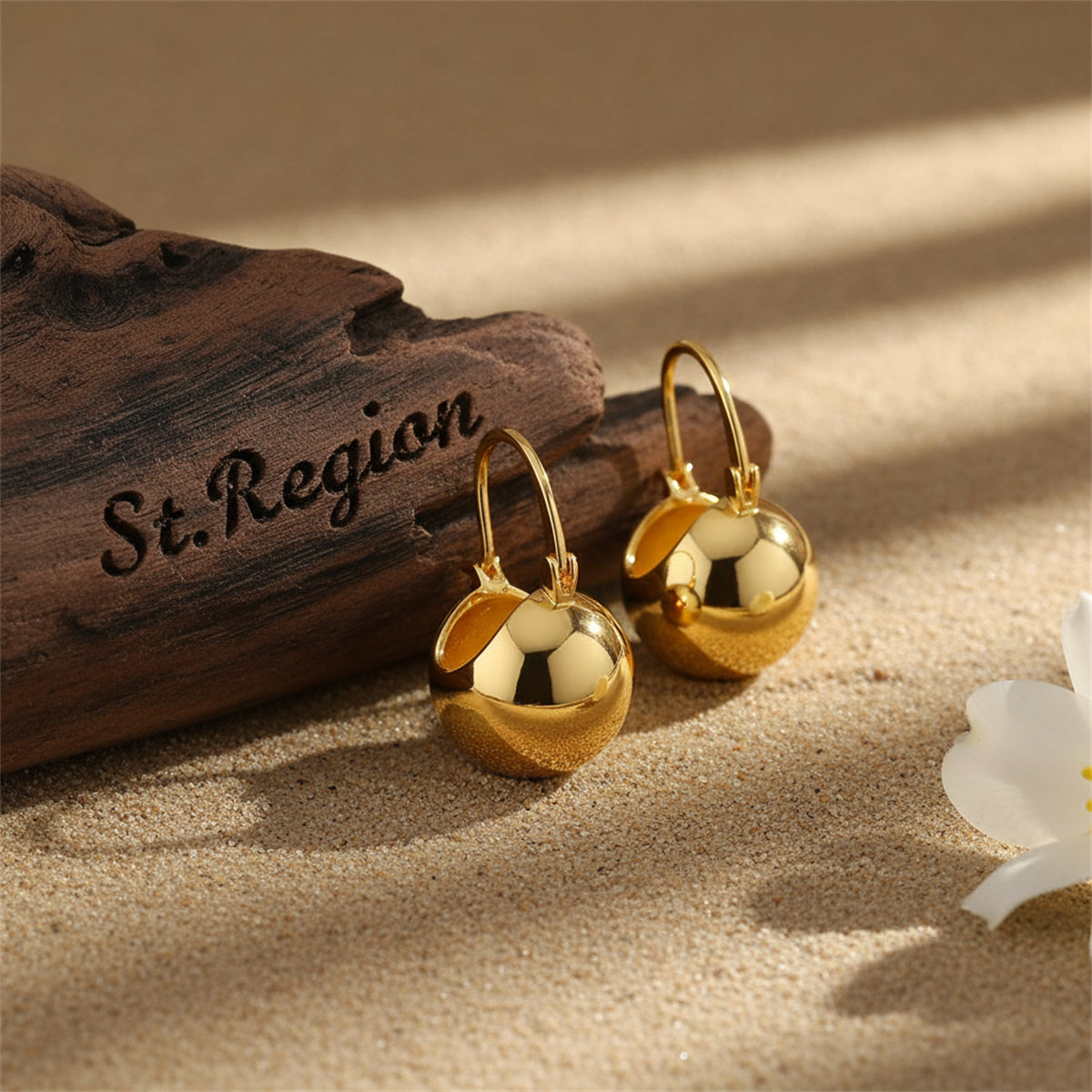 18K Gold-Plated Ball Huggie Earrings