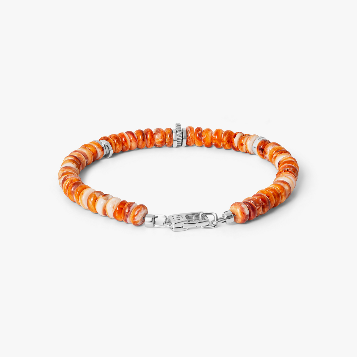 Spiny Oyster Bracelet In Orange With Sterling Silver | Limited Edition
