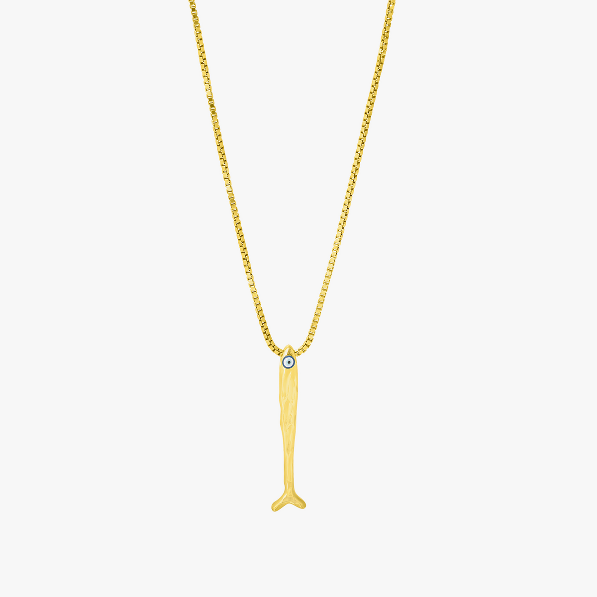 Feng Shui Fish Necklace In Yellow Gold Plated Sterling Silver