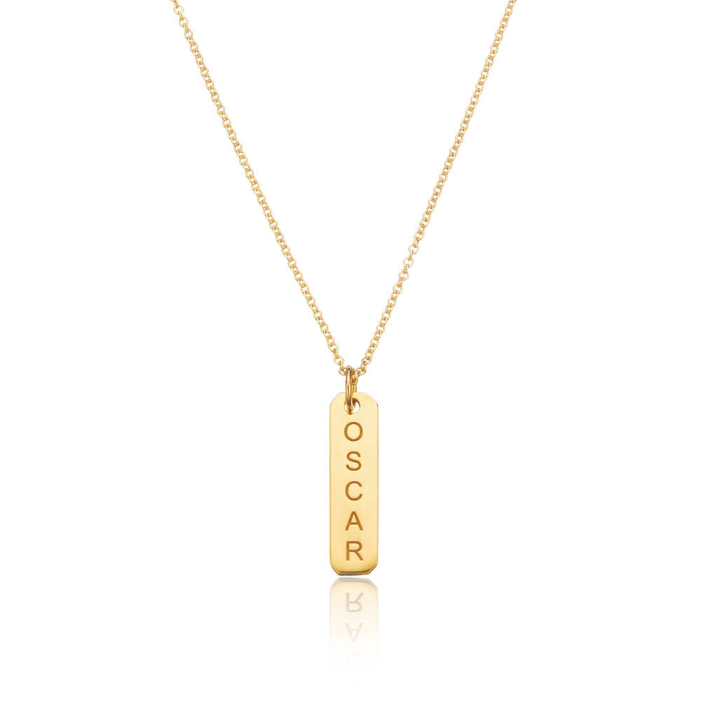 Gold Personalised Bar Necklace