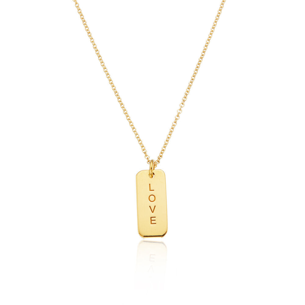Gold Personalised Tag Necklace