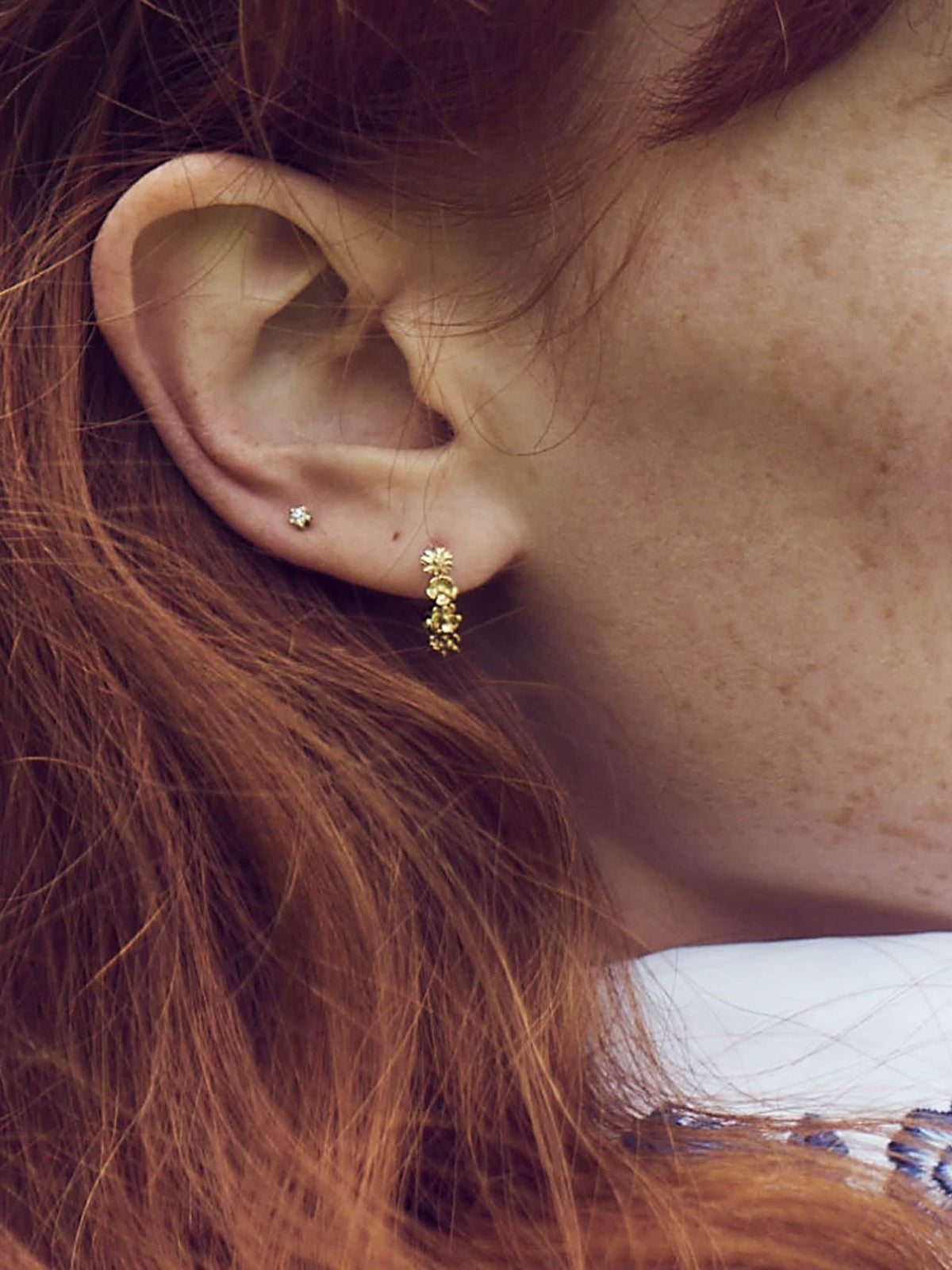 Floral Mini Hoop Earrings