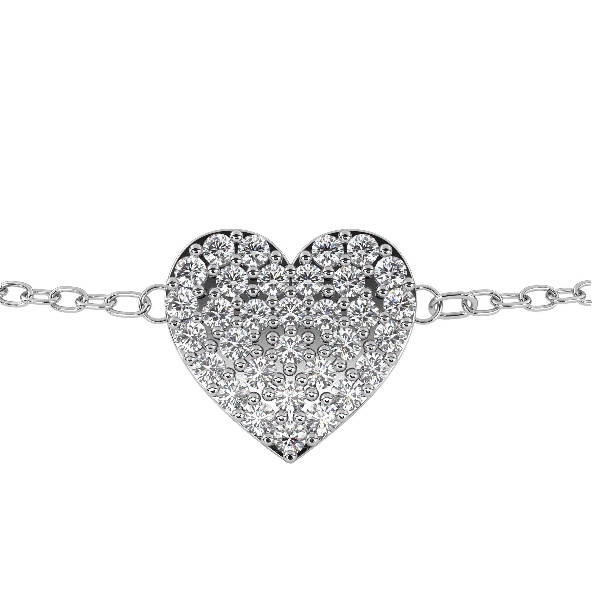 Heart-Cut Lab-grown Diamond Tennis Bracelet in 10K White Gold