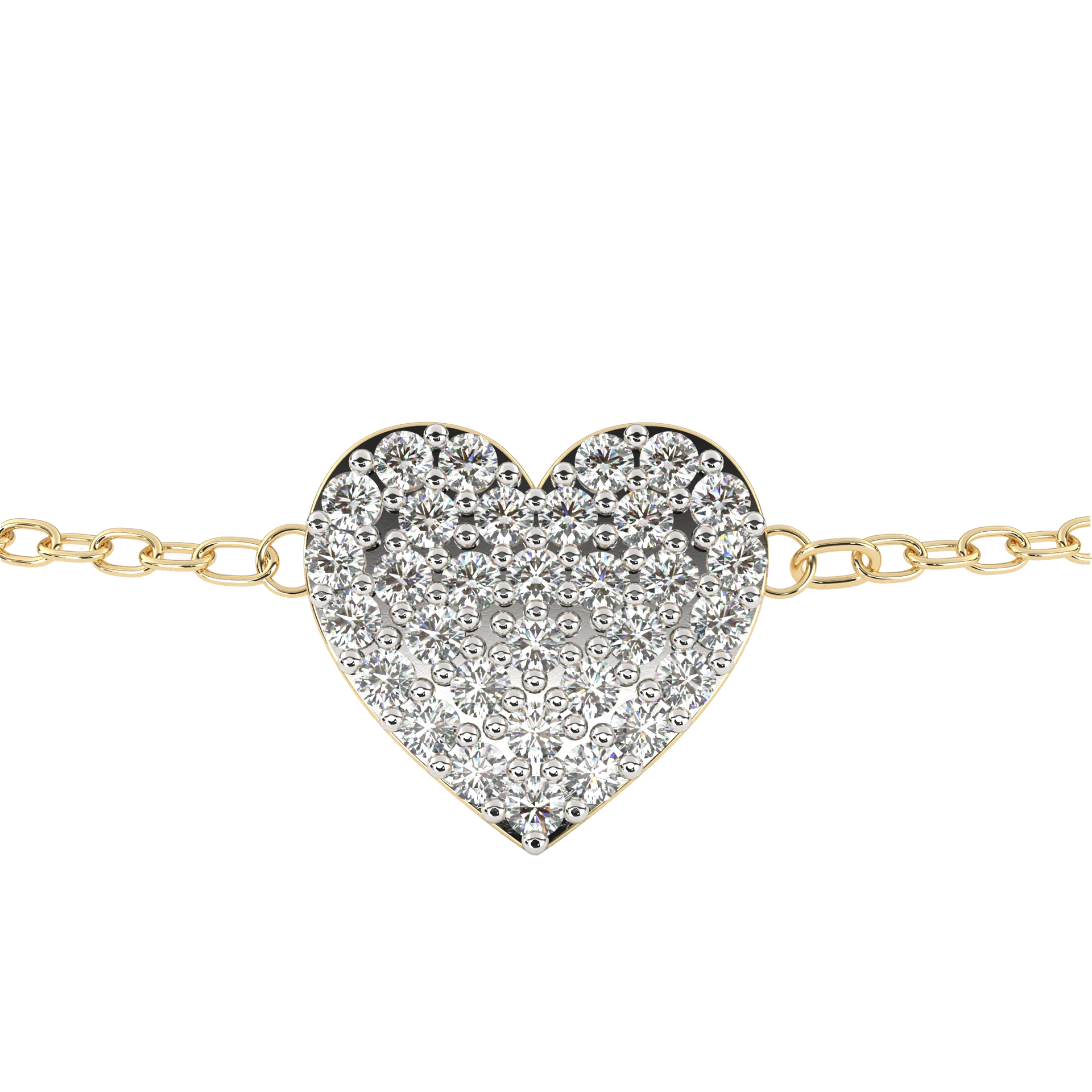 Heart-Cut Lab-grown Diamond Tennis Bracelet in 10K White Gold