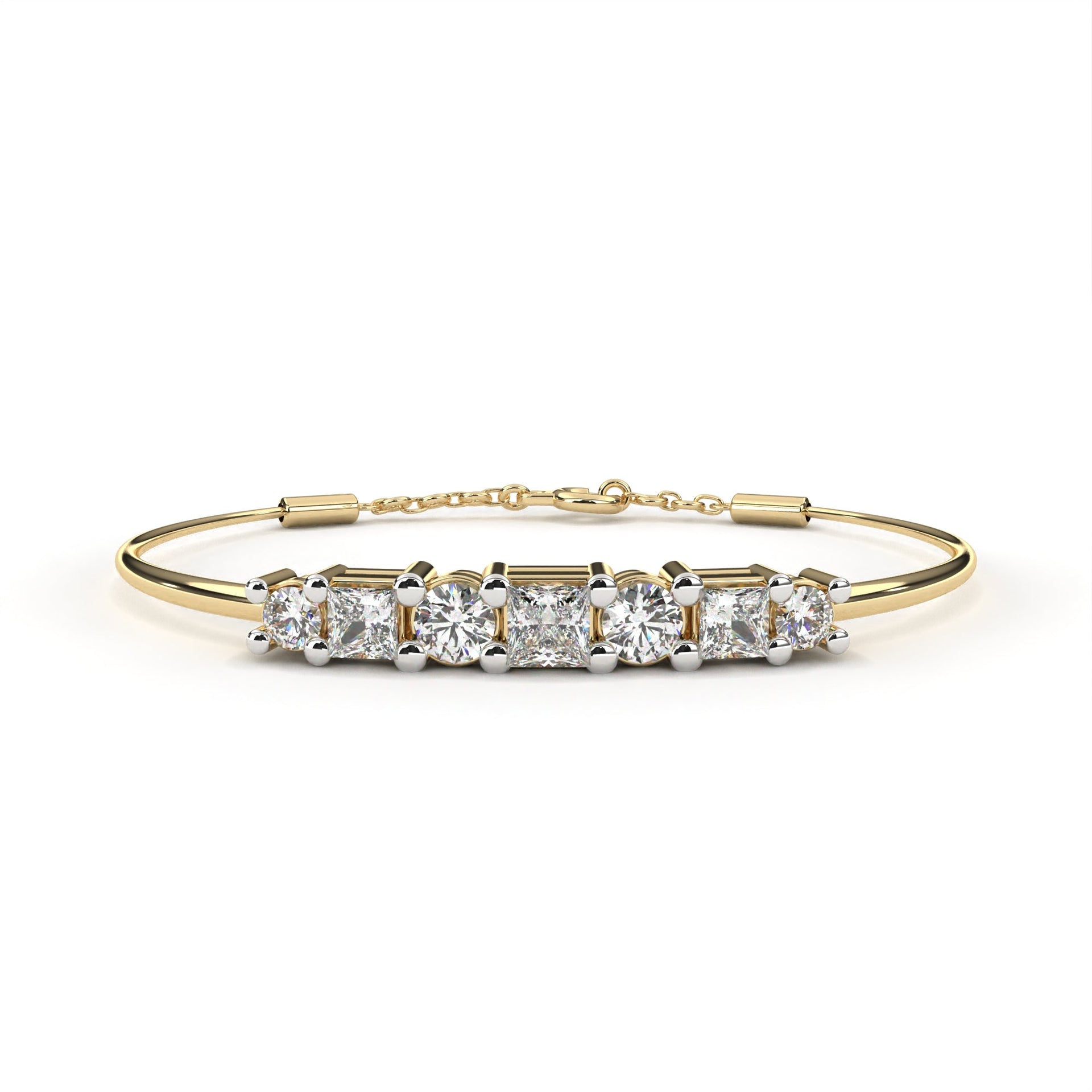 Round-Cut Lab-grown Diamond Bangles in 10K White Gold