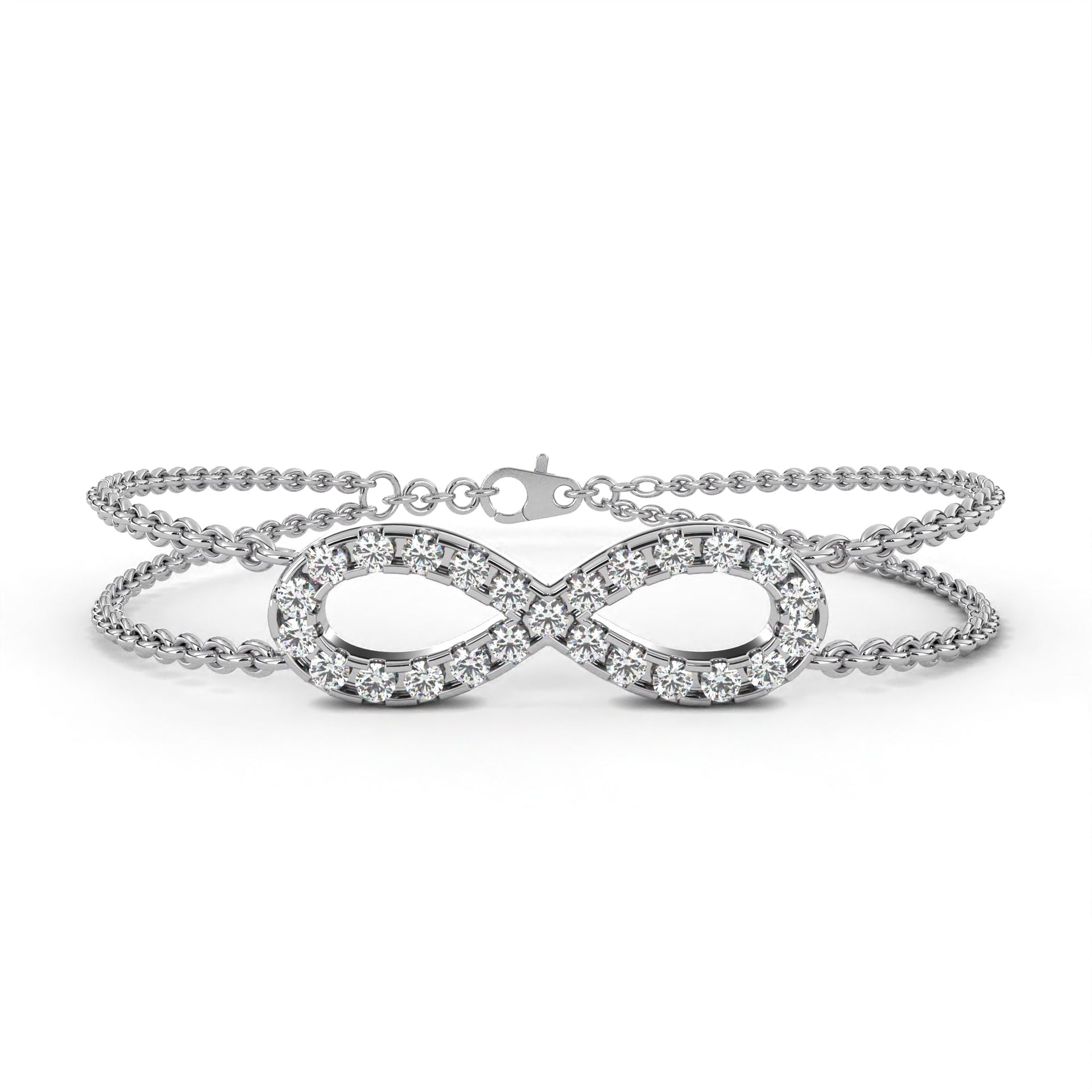 Round-Cut Lab-grown Diamond Tennis Bracelet in 10K White Gold