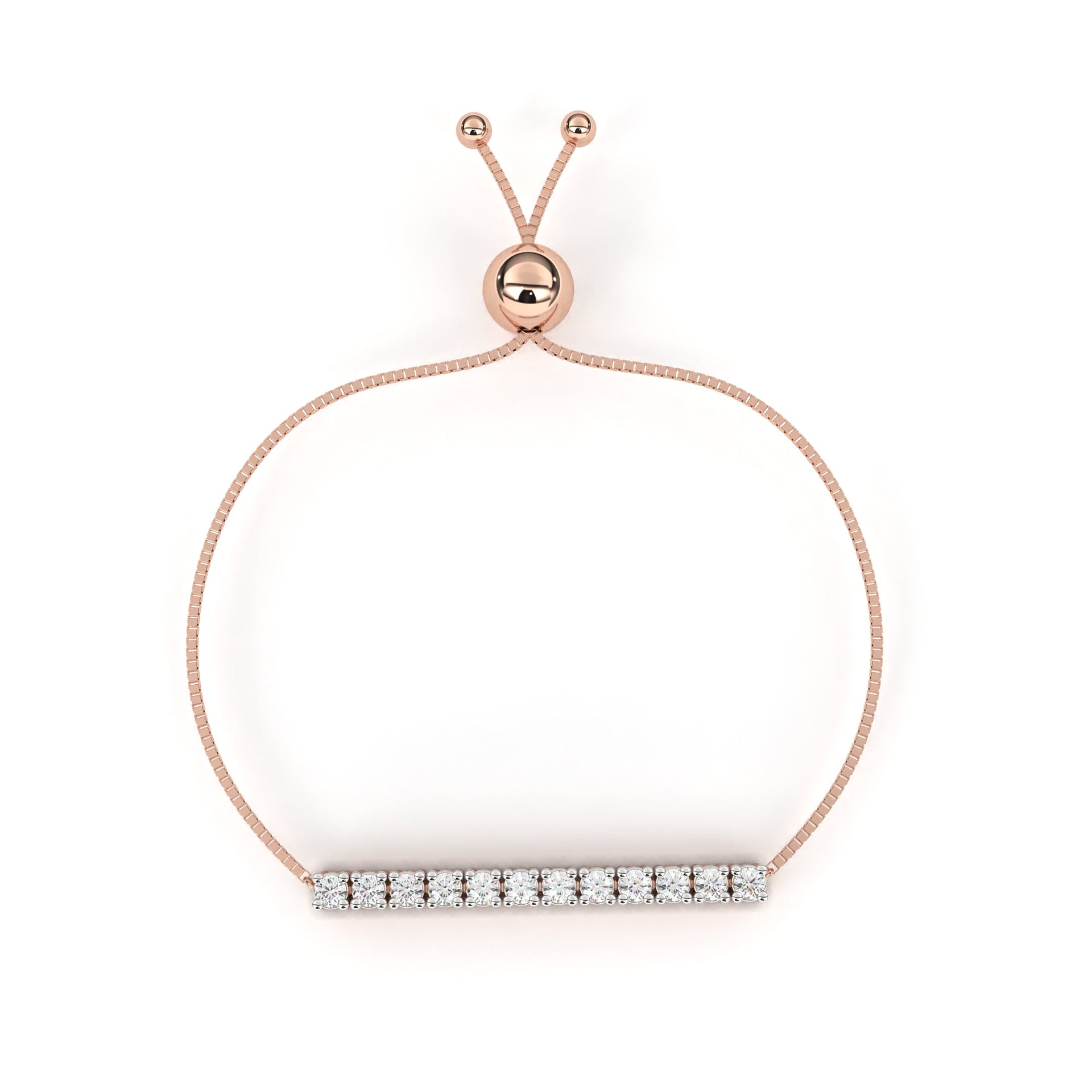 Round-Cut Lab-grown Diamond Bracelet in 10K White Gold