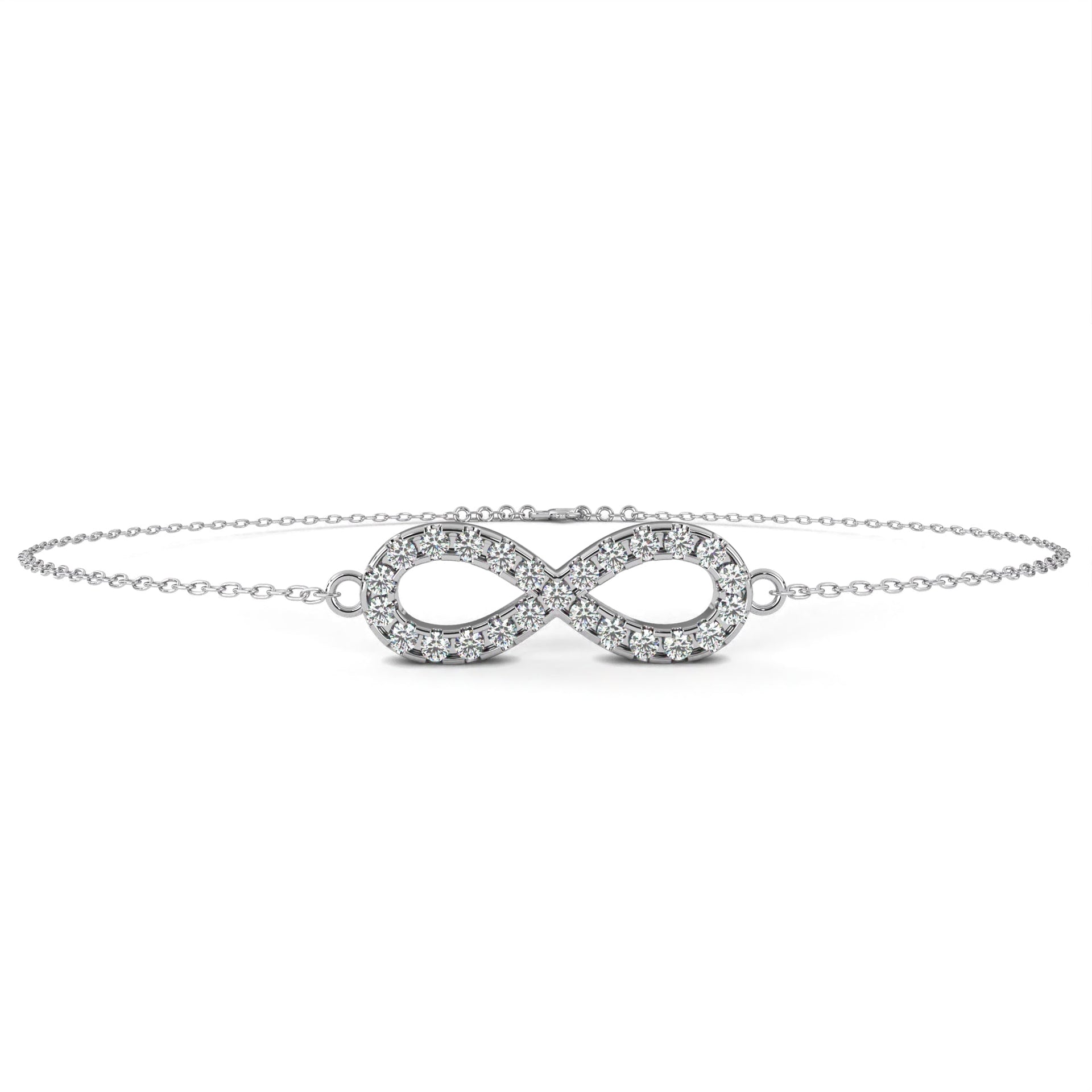 Round-Cut Lab-grown Diamond Bracelet in 10K White Gold