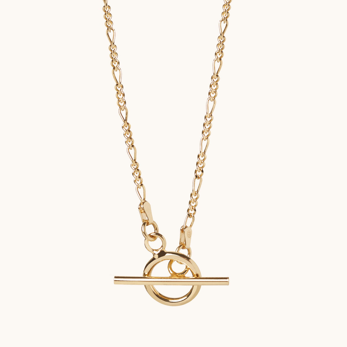 T Bar Figaro Necklace Gold