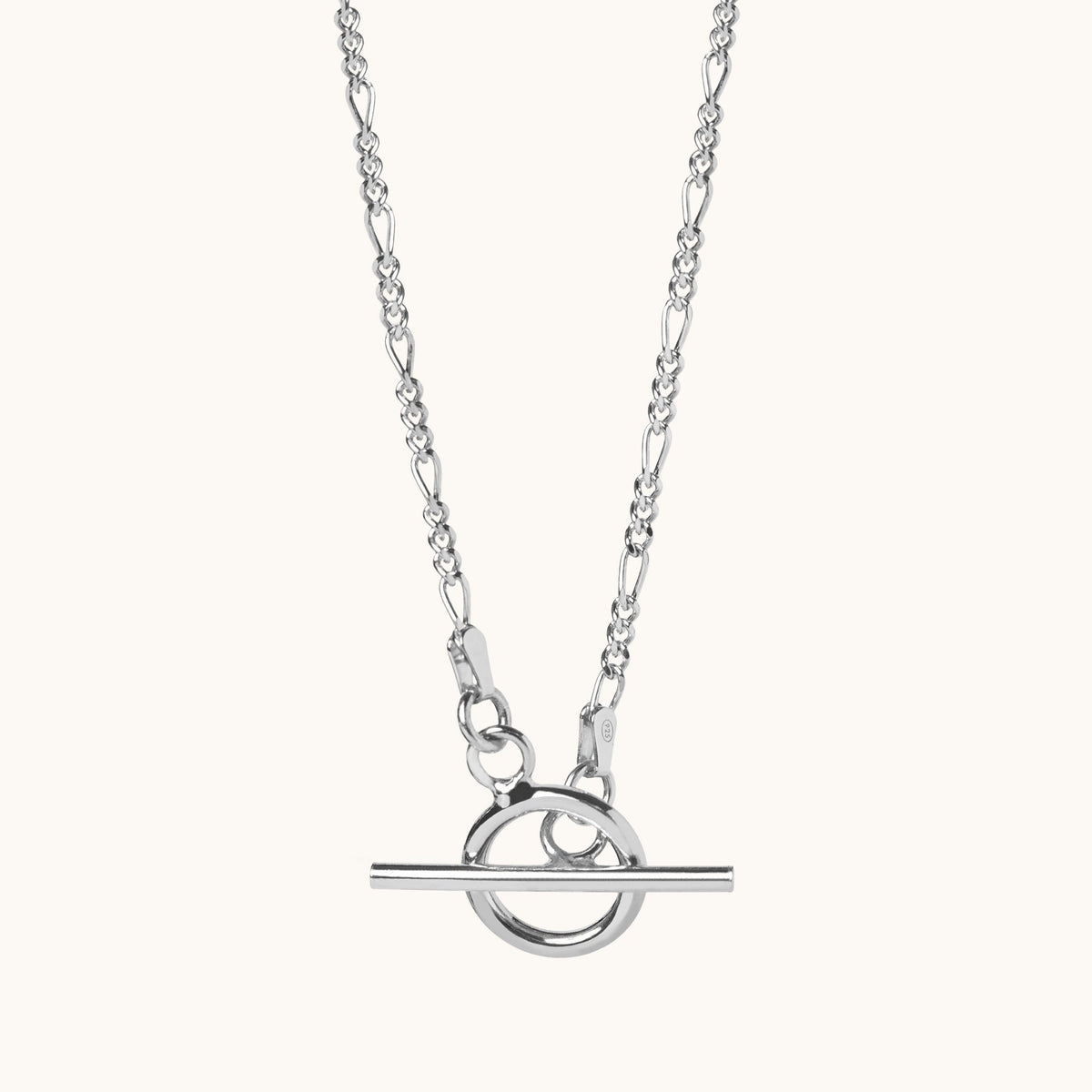 T Bar Figaro Necklace Silver