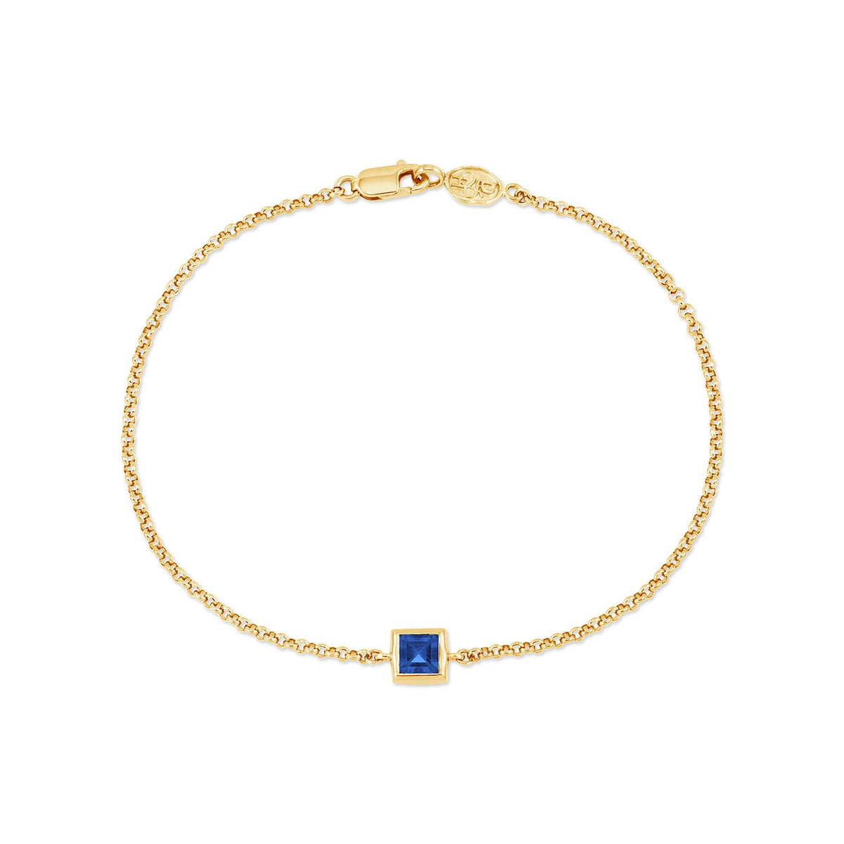 9k Square 4mm Sapphire Tutti-Frutti Chain Bracelet