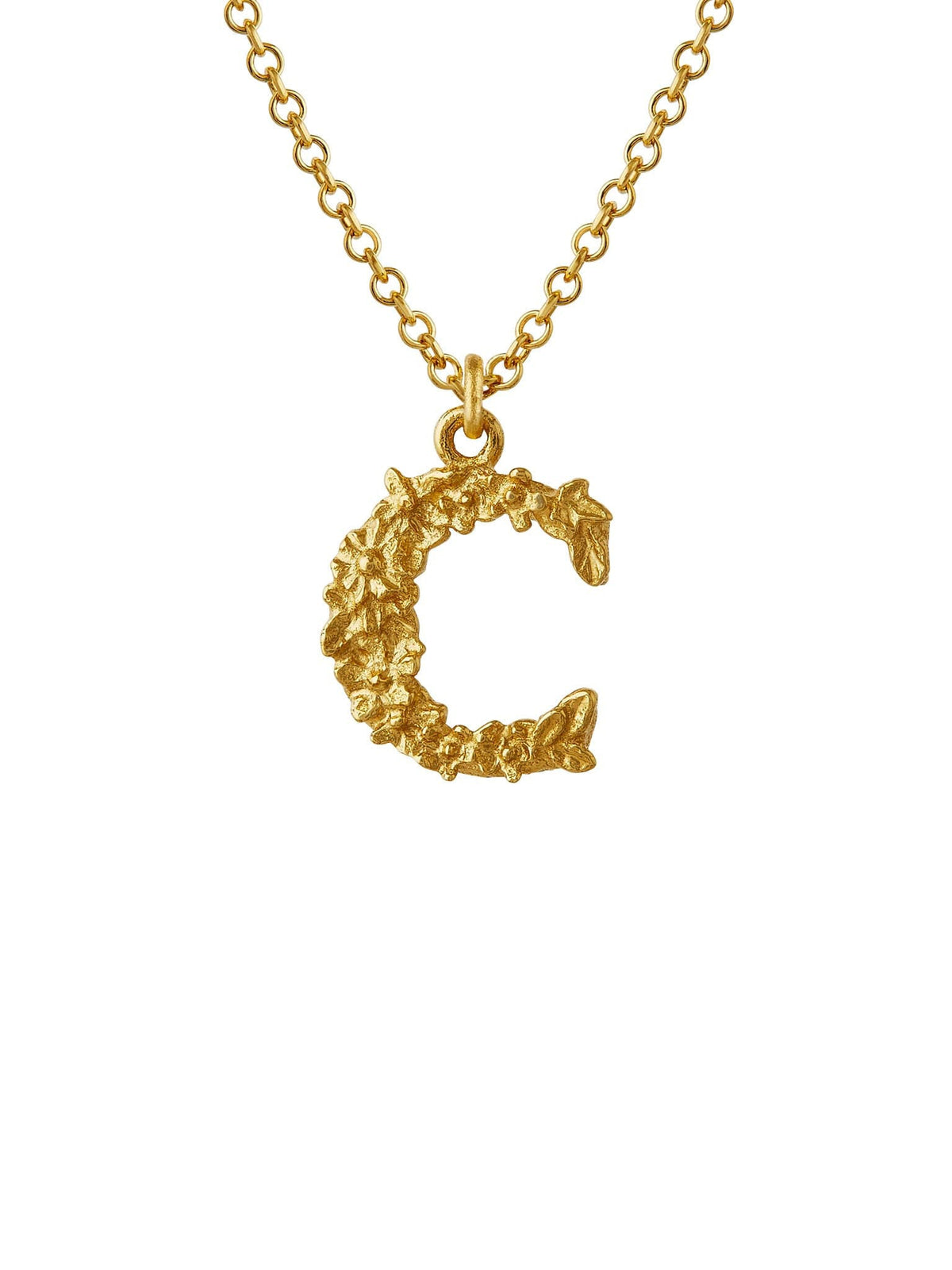Teeny Tiny Floral Letter C Necklace
