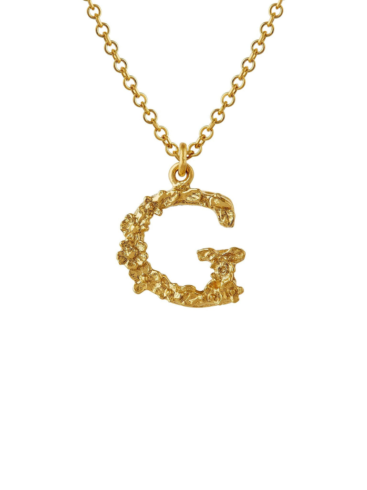 Teeny Tiny Floral Letter G Necklace