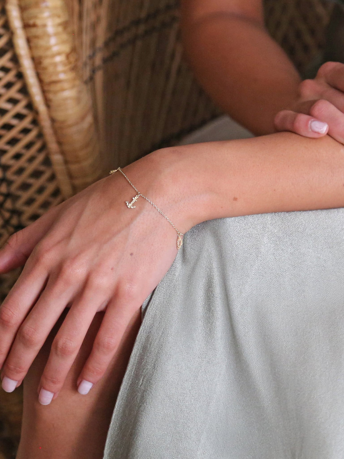 Tiny Floral Faith, Hope & Charity Charm Bracelet