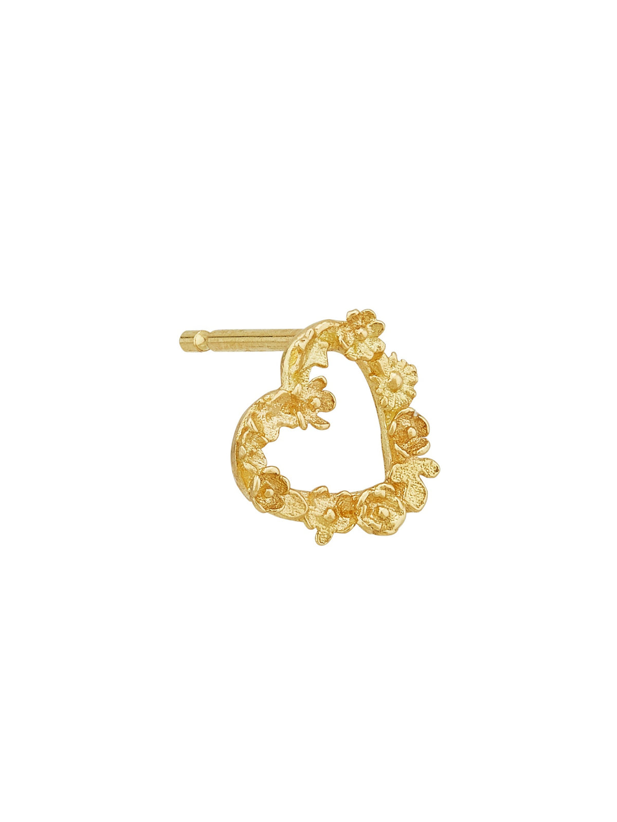 Tiny Floral Heart 'Charity' Single Stud Earring