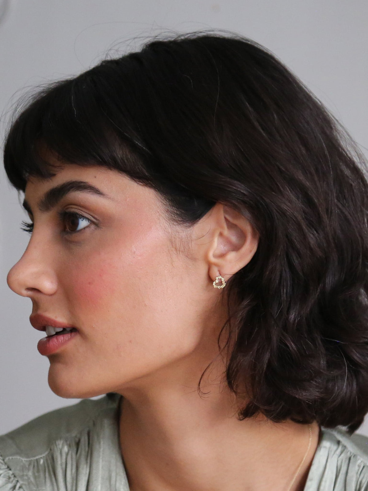 Tiny Floral Heart 'Charity' Single Stud Earring