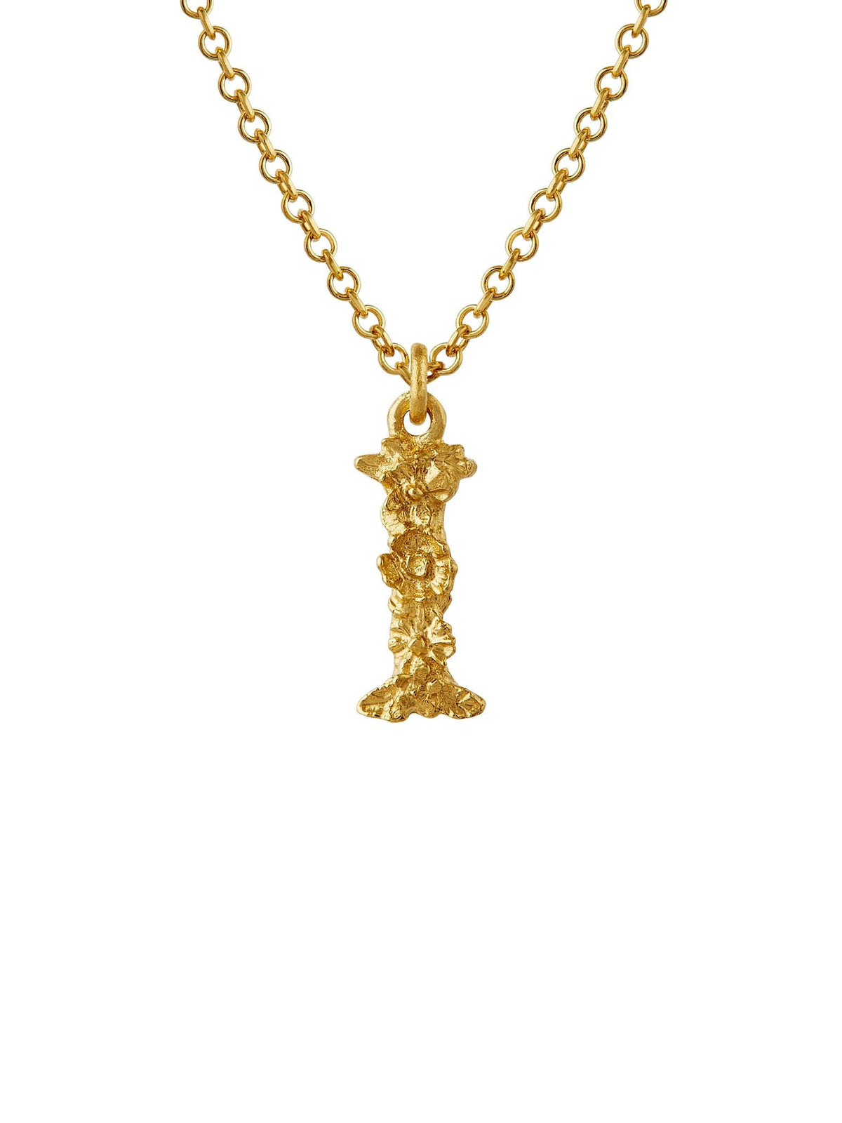 Teeny Tiny Floral Letter I Necklace