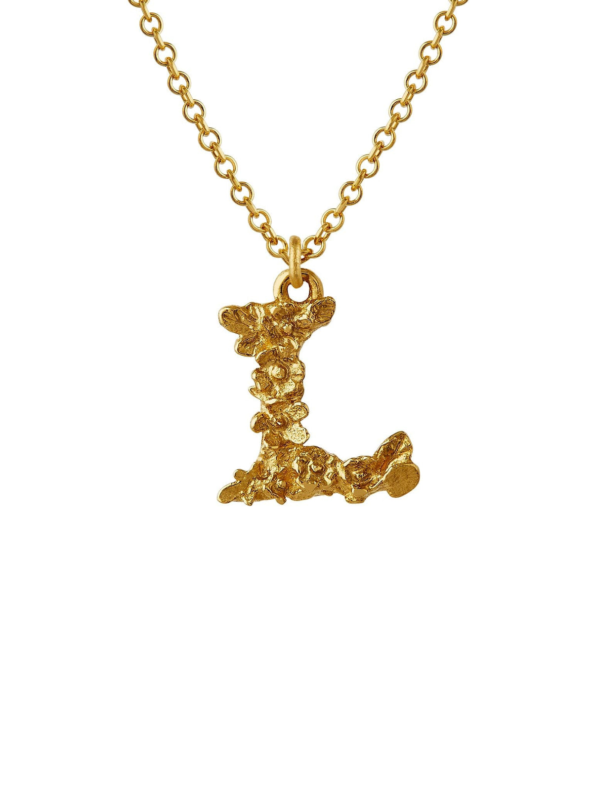 Teeny Tiny Floral Letter L Necklace