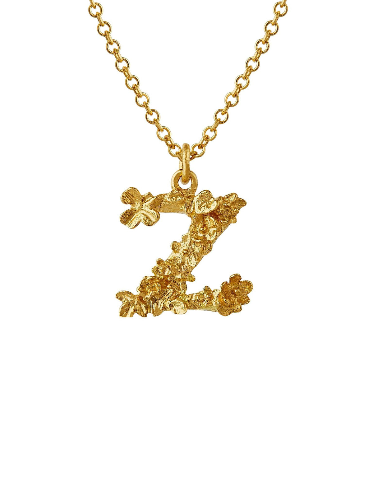 Teeny Tiny Floral Letter Z Necklace