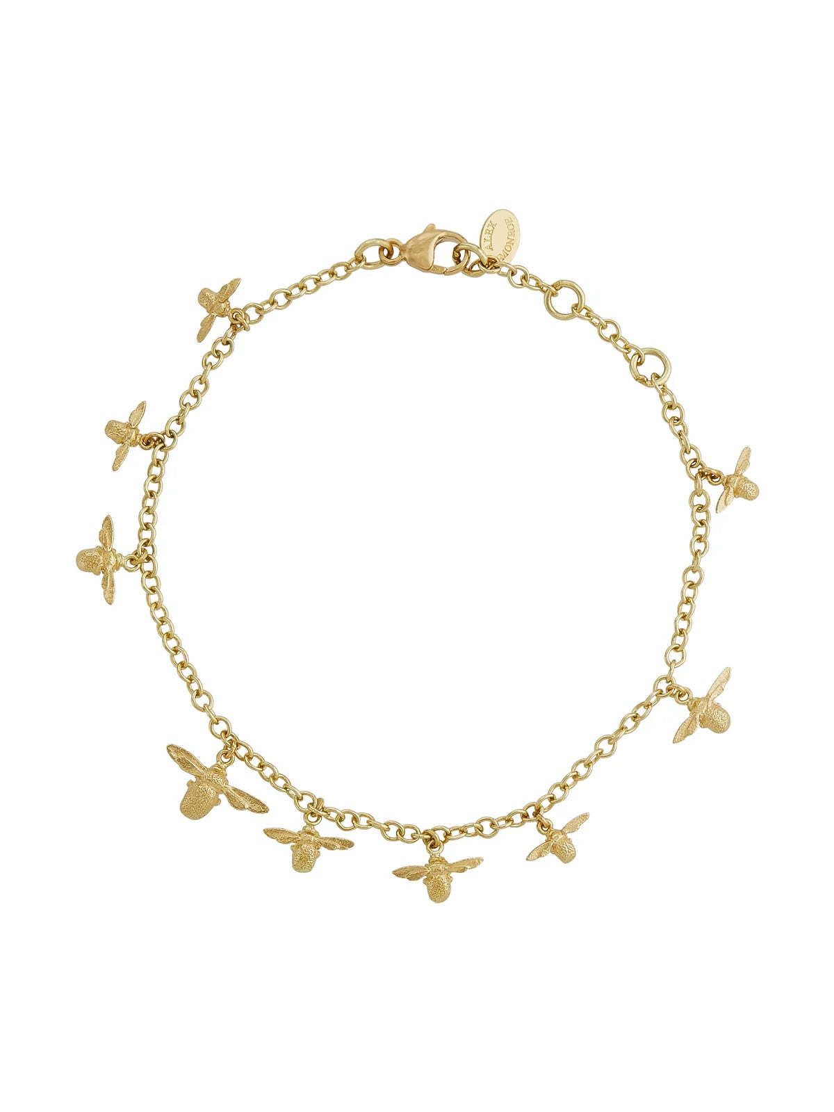 The Beekeeper's Hive Charm Bracelet with 9 Miniature Bees