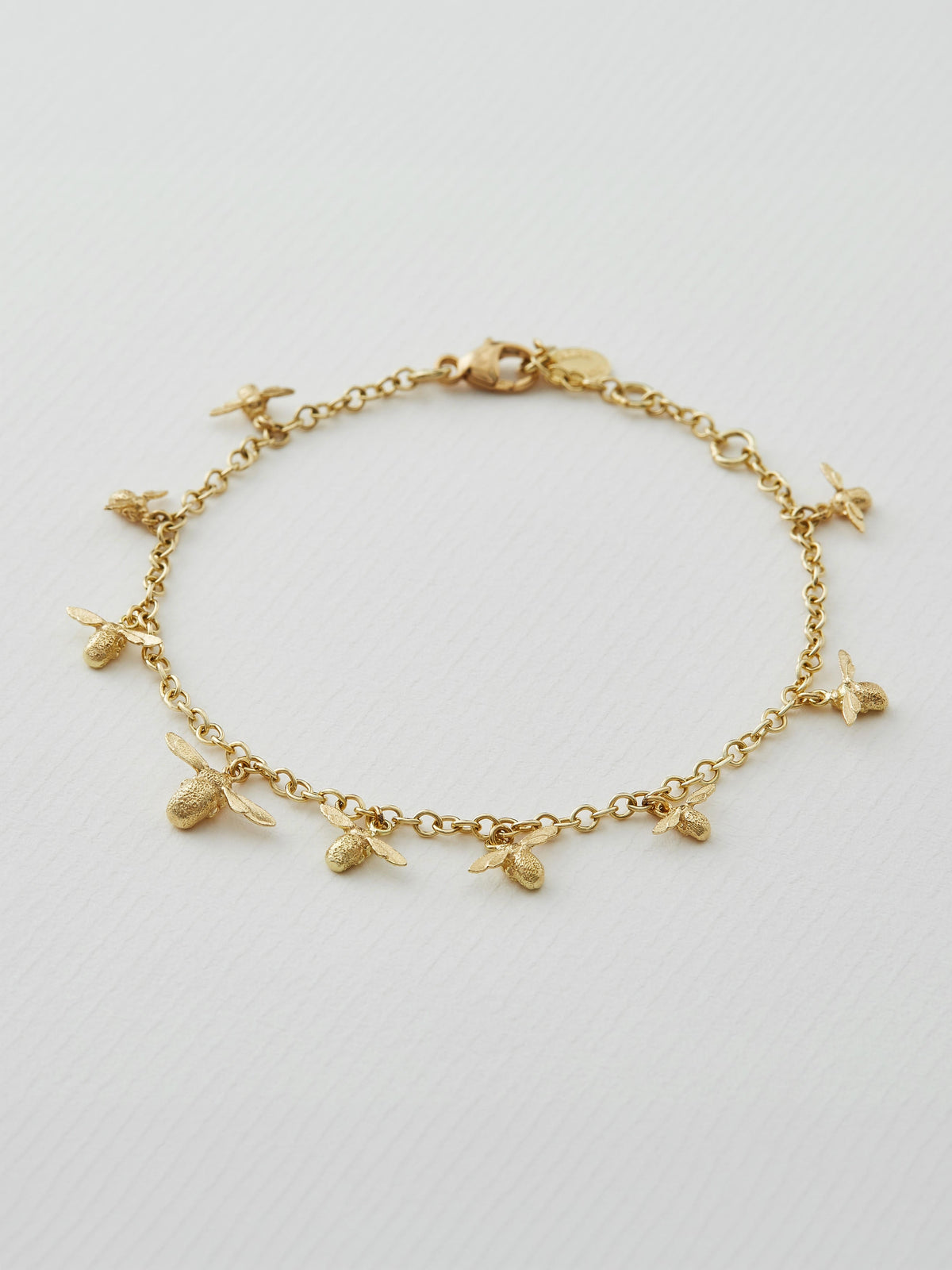 The Beekeeper's Hive Charm Bracelet with 9 Miniature Bees