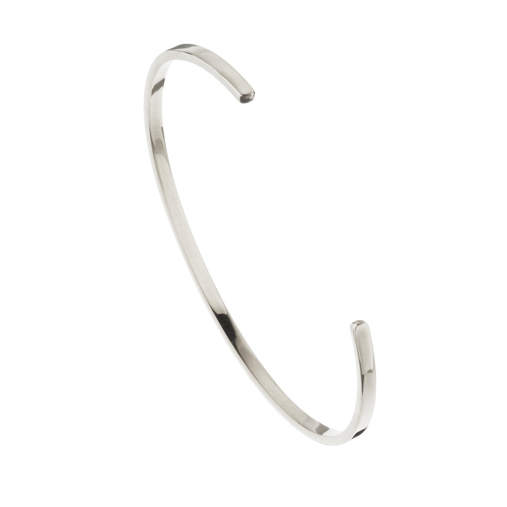 Silver Thin Engraved Bangle