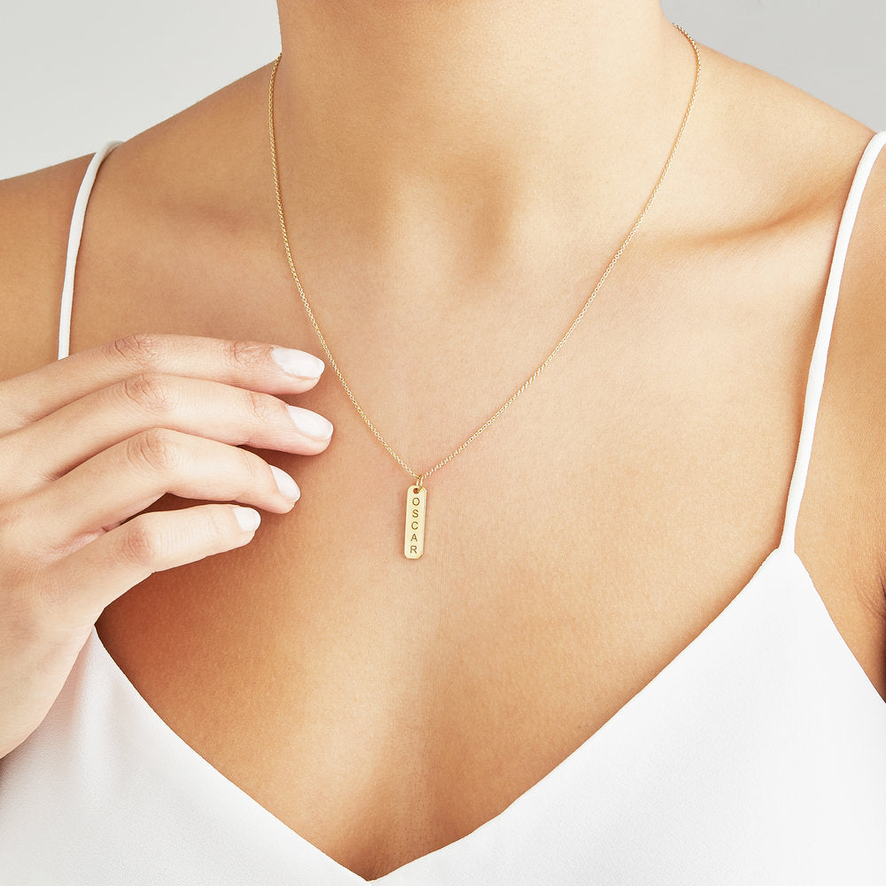 Gold Personalised Bar Necklace