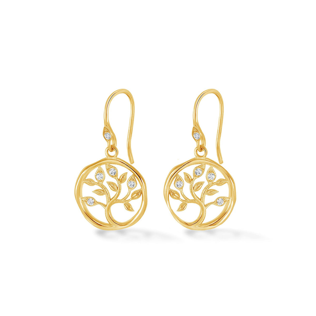 18k Diamond Tree of Life Talisman Earrings