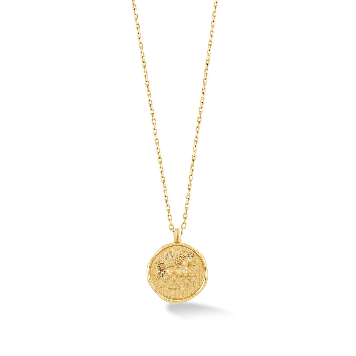 9k Gold Fire Horse Tiny Talisman Necklace