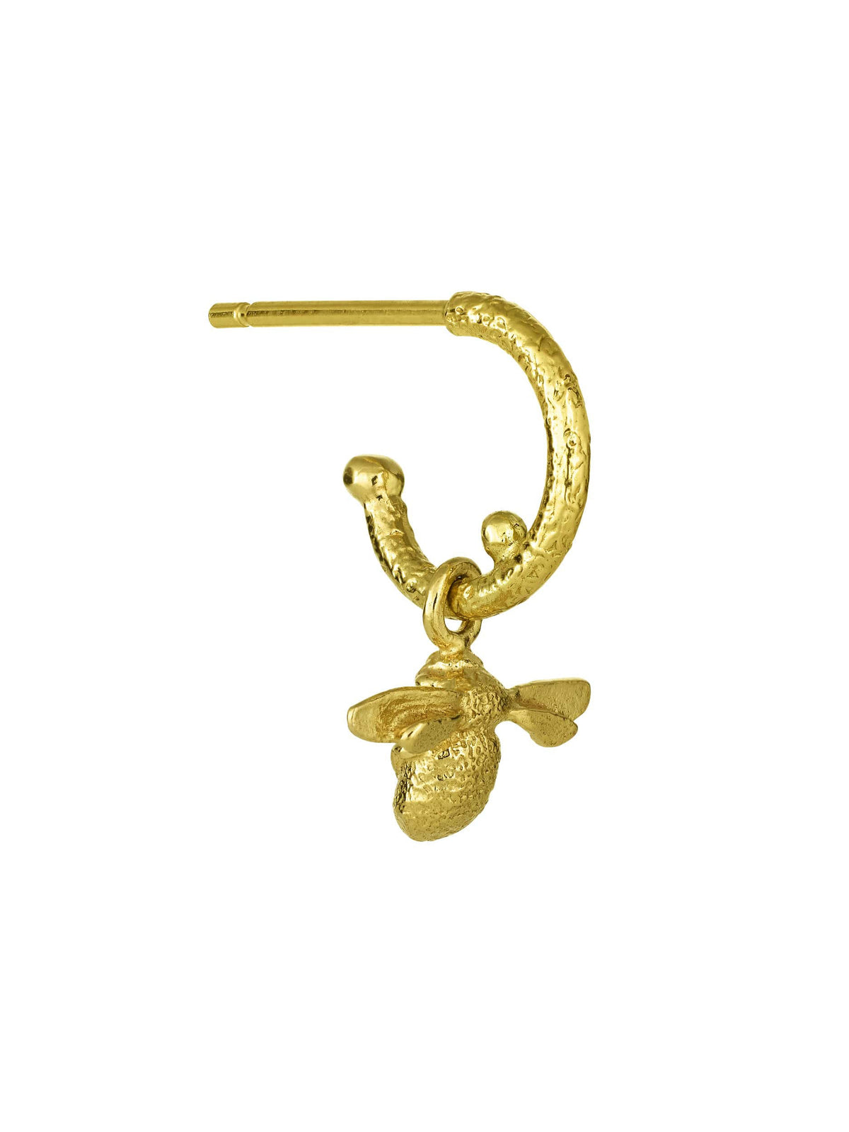 Single Huggie Hoop with Teeny Tiny Bee
