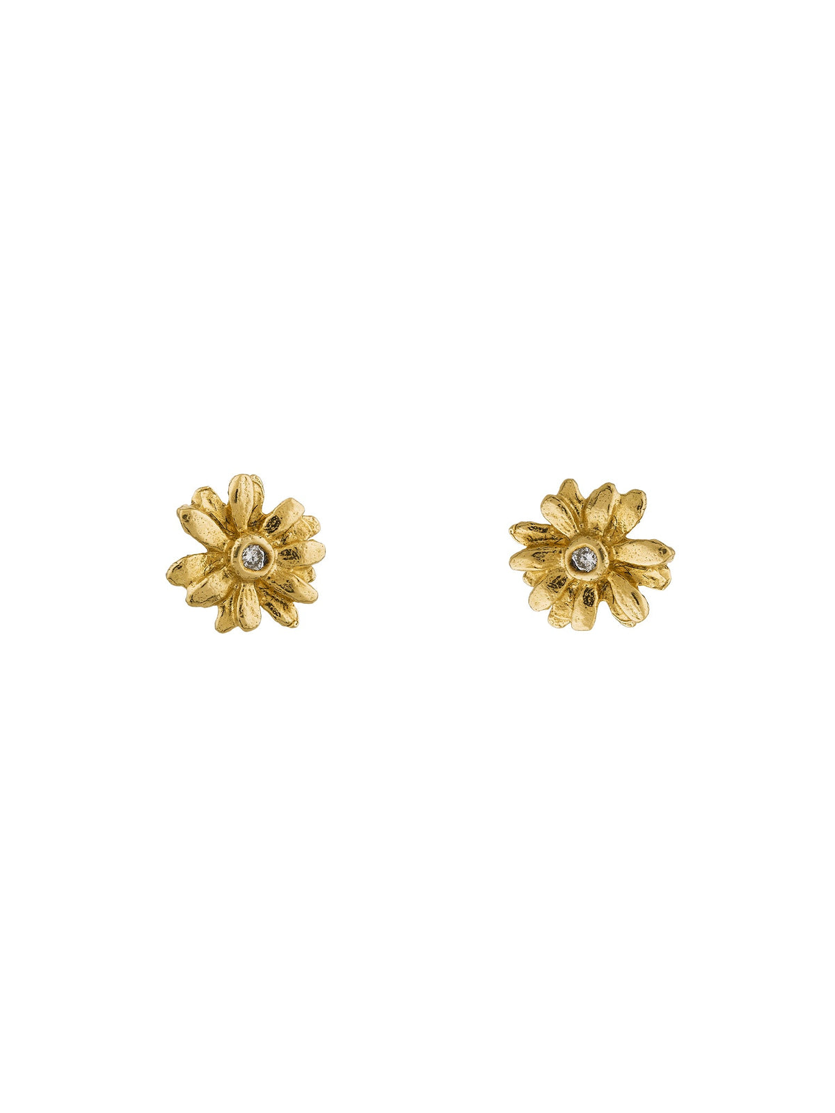 Teeny Tiny Diamond Daisy Stud Earrings