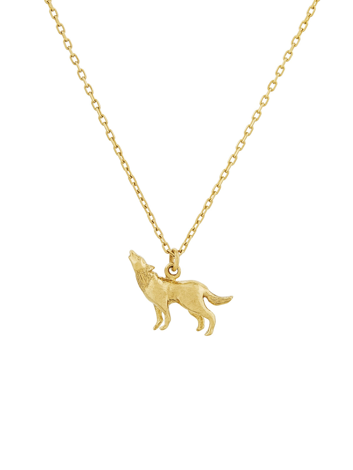Teeny Tiny Howling Wolf Necklace