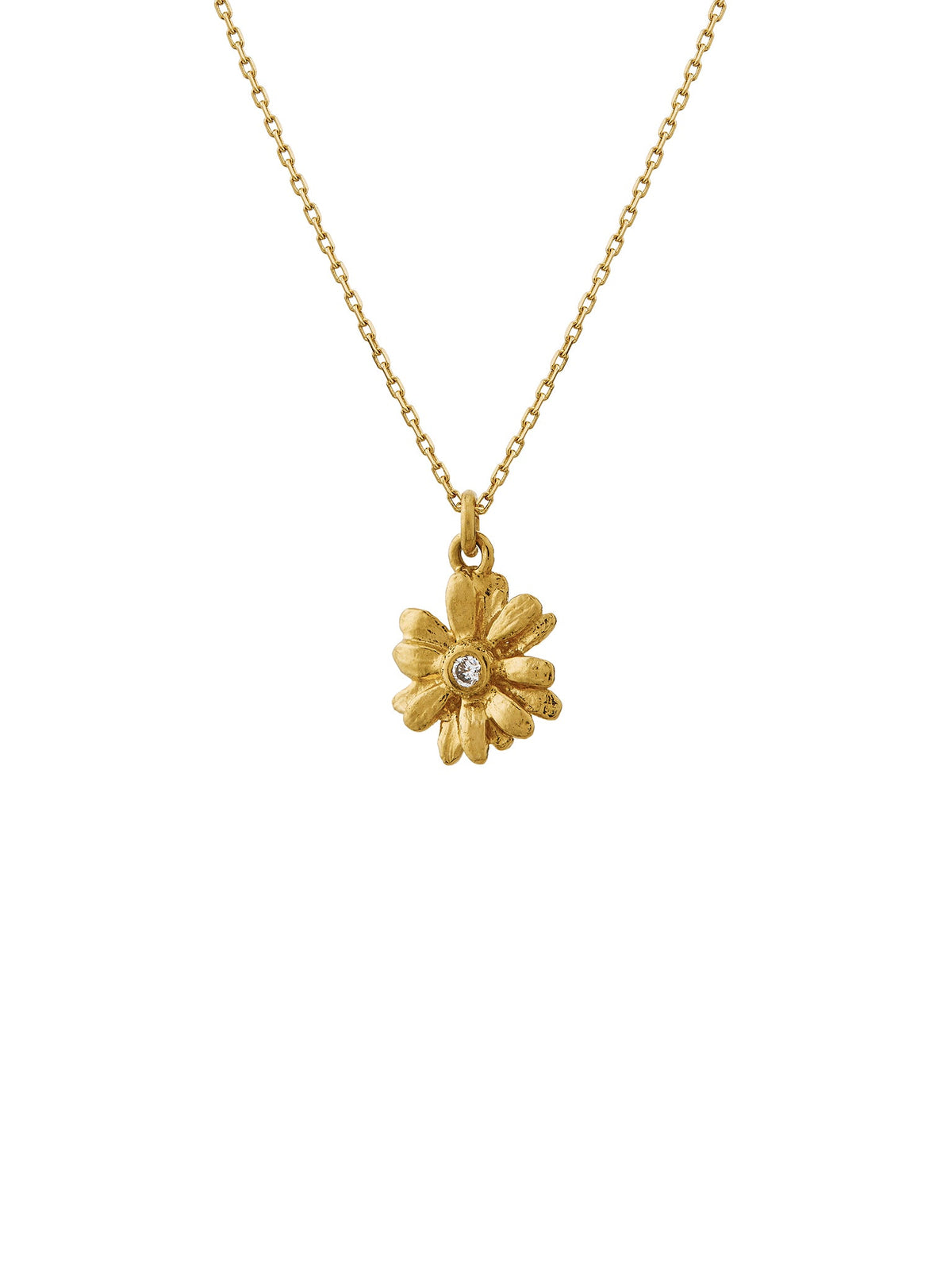 Teeny Tiny Diamond Daisy Necklace
