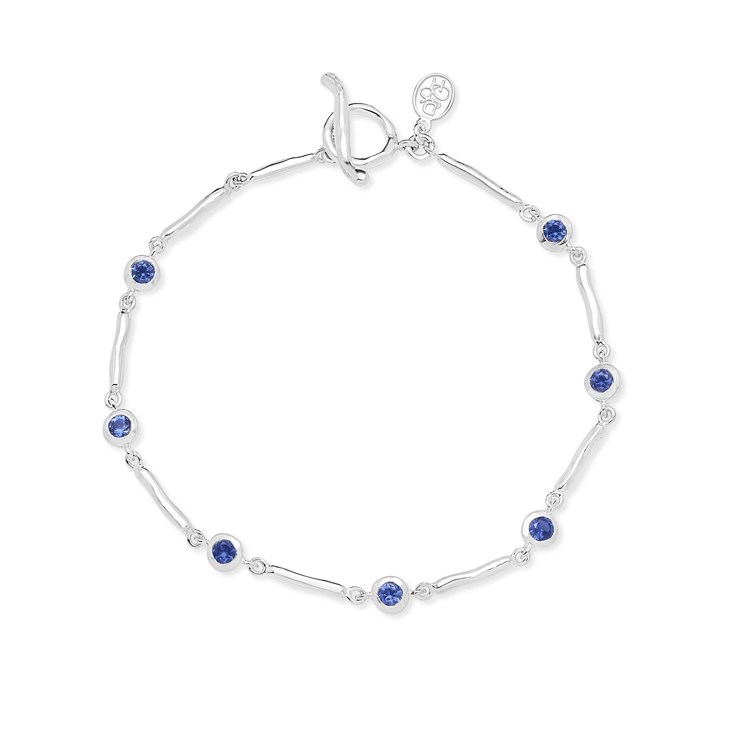 Blue Sapphire Dewdrops Link Bracelet