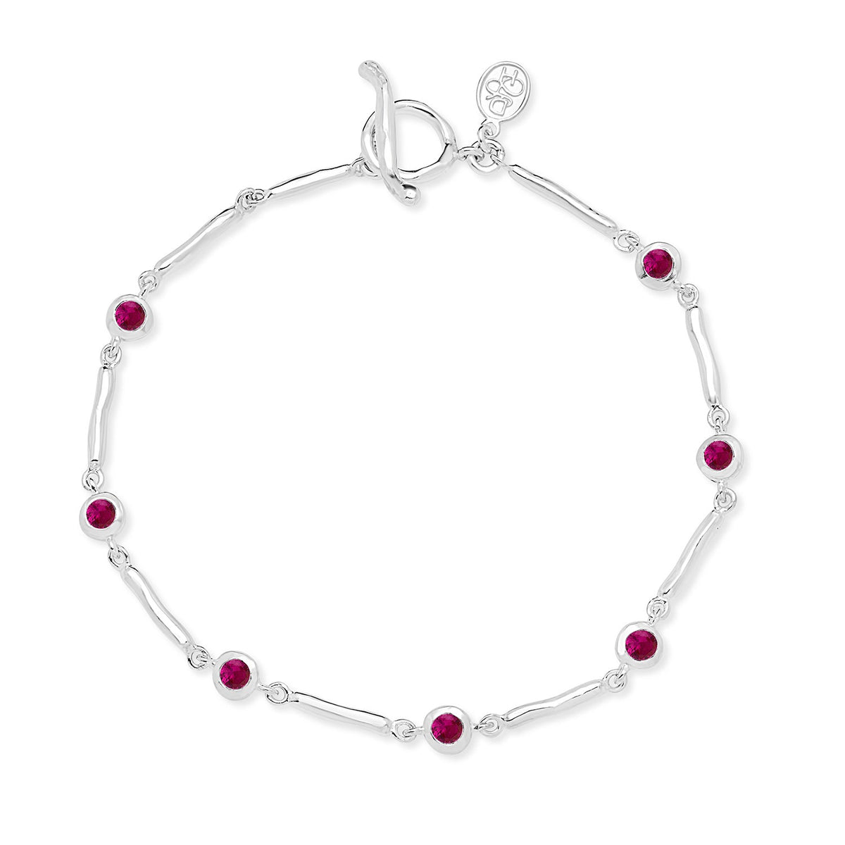 Ruby Dewdrops Link Bracelet