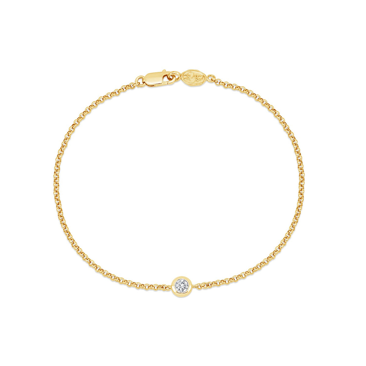9k Round 3mm Diamond Dew Chain Bracelet